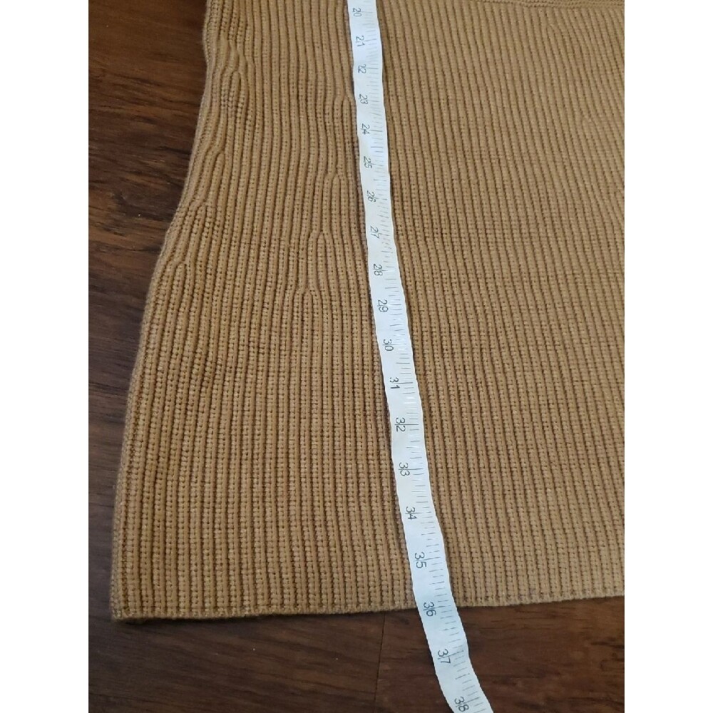 STAUD Camel Marylebone Ribbed Knit Sweater Dress Size XL Chic Feminine Cozy - Picture 5 of 8